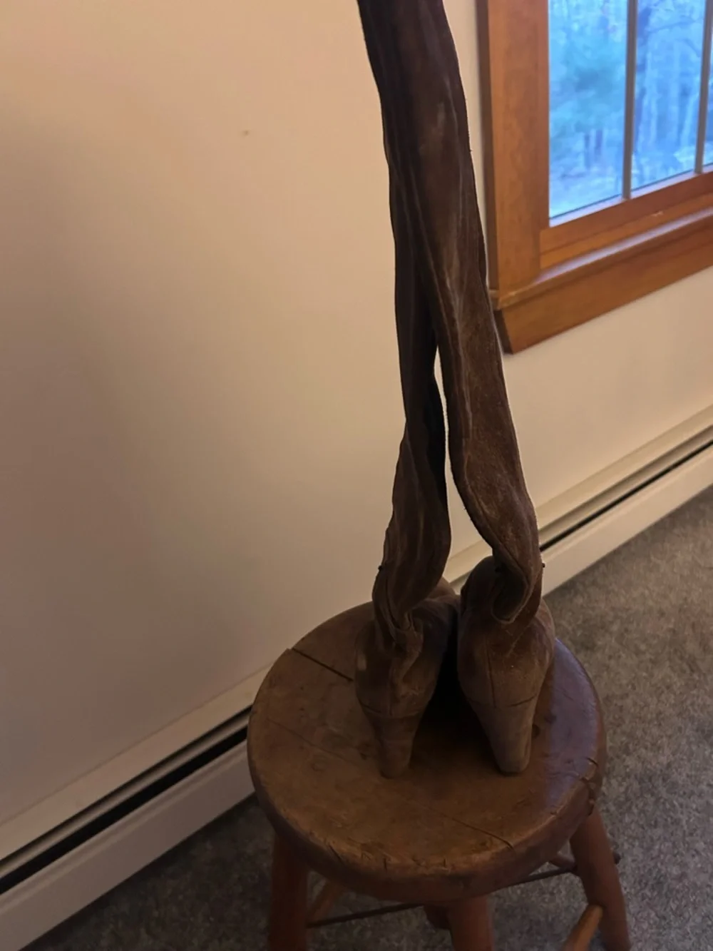 Prada Brown Suede Over-the-Knee Wedge Boots - Picture 2 of 3